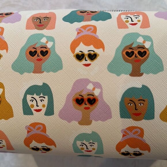 OCS Designs Toiletry Makeup Cosmetic Bag Zipper Pastel Women’s Faces - Picture 4 of 8